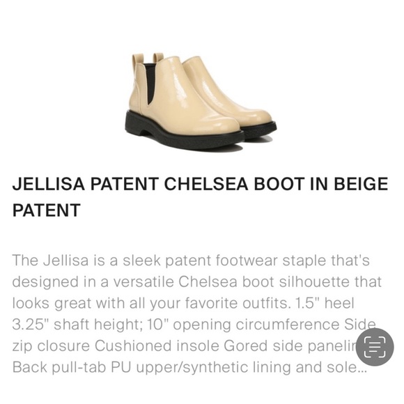 NWOT Franco Sarto Jellisa Patent Chelsea Boot in Beige - Picture 2 of 10